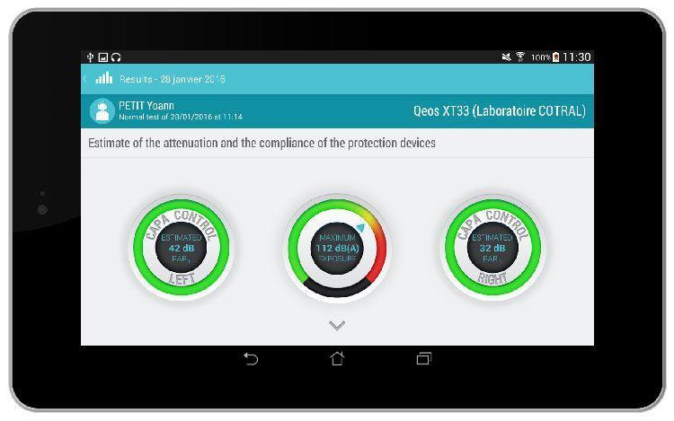 Example of CAPA results for hearing protection device fit testing